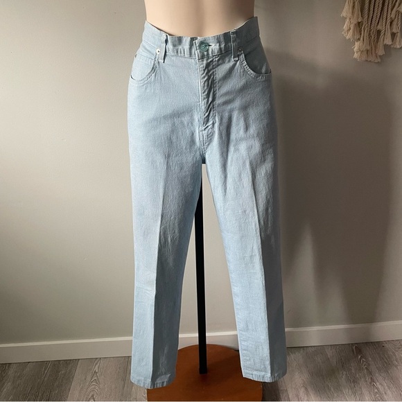 Vintage Denim - 90s Y2K French Dressing Micro Gingham Pin Check Blue White Denim Jeans